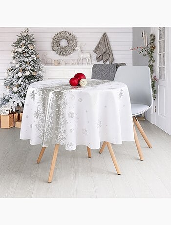 Tafelkleden van polyester kerstsneeuw promo linge