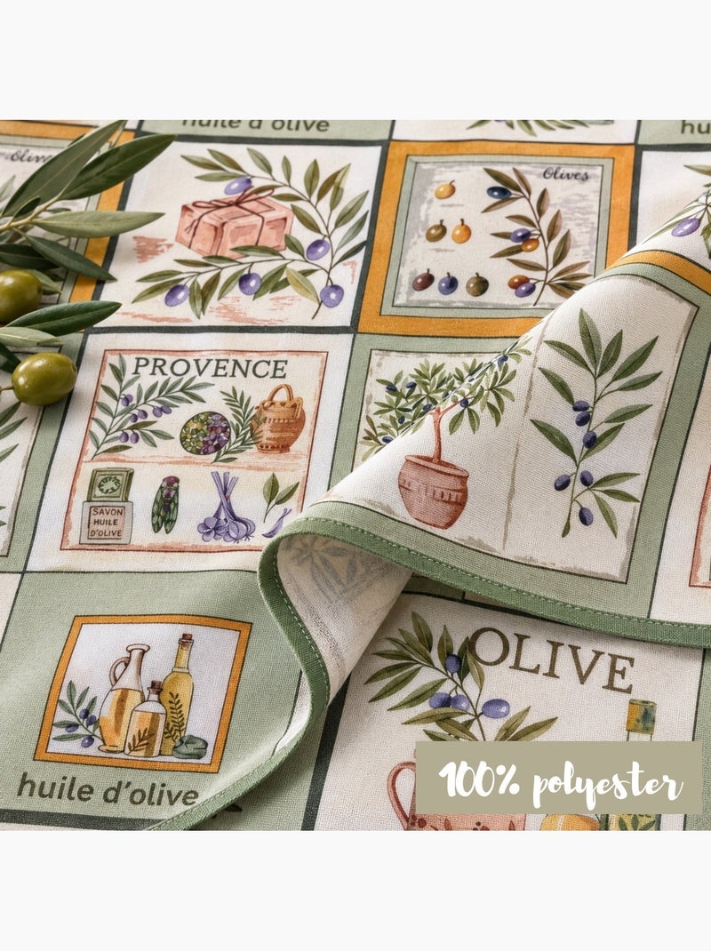 Tafelkleden van Polyester Oliviera PROMO LINGE Groen - Kiabi