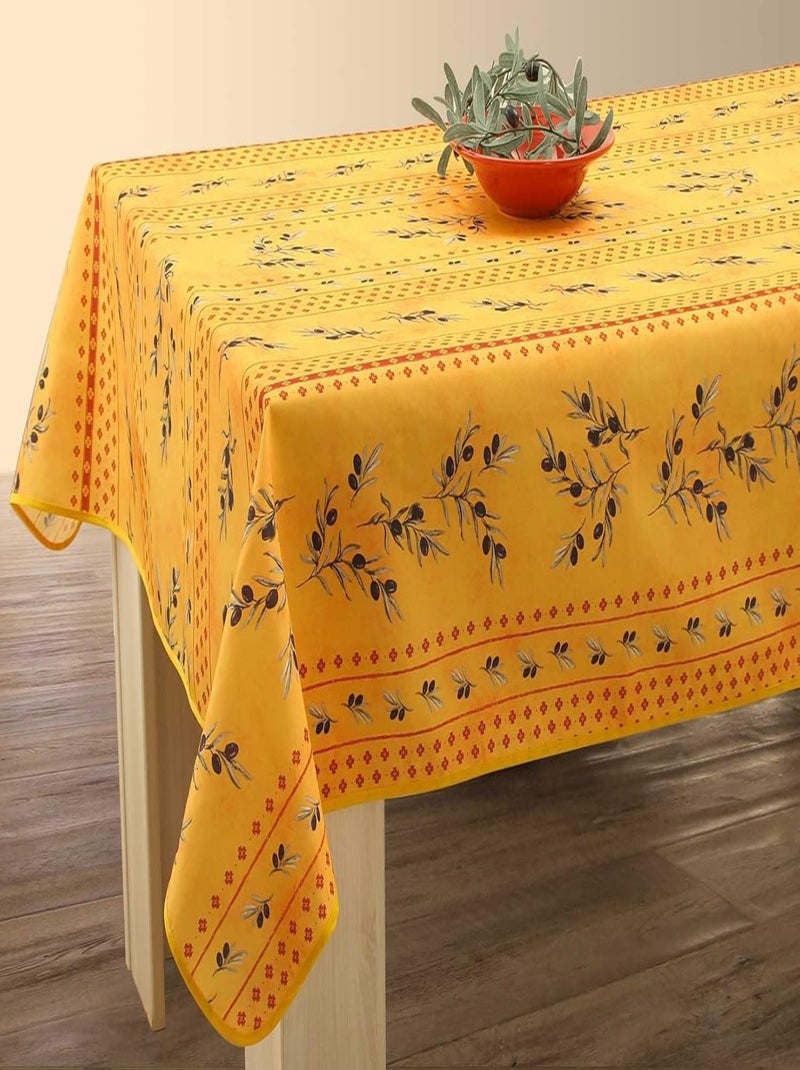 Tafelkleden van Polyester Olivou PROMO LINGE Wit Groen Wit - Kiabi