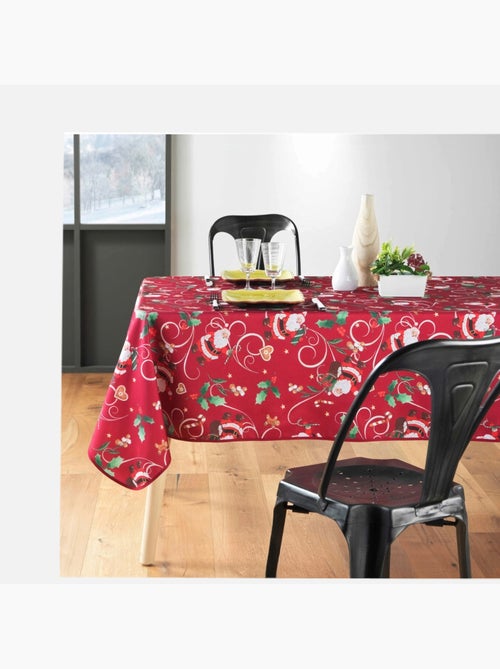 Tafelkleden van Polyester Père Noël Rouge motif Houx PROMO LINGE - Kiabi