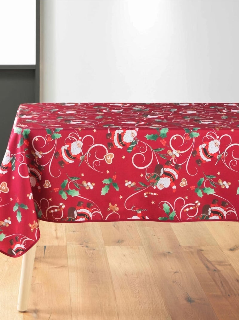Tafelkleden van Polyester Père Noël Rouge motif Houx PROMO LINGE Rood - Kiabi