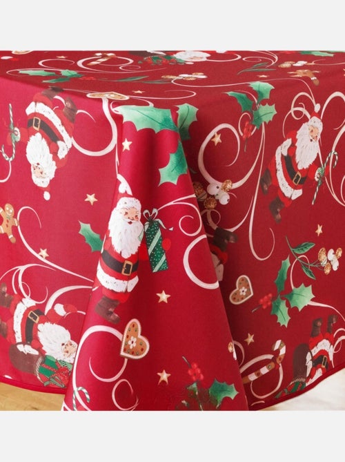 Tafelkleden van Polyester Père Noël Rouge motif Houx PROMO LINGE - Kiabi