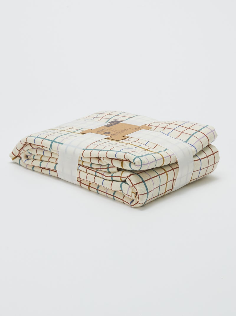 Tafelkleed met ruitjesprint - 150 x 250 cm - Kiabi Home BIEGE - Kiabi