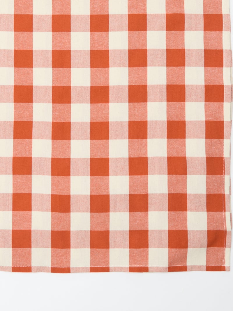 Tafelkleed met ruitjesprint (150x150 cm) - Kiabi Home Oranje - Kiabi