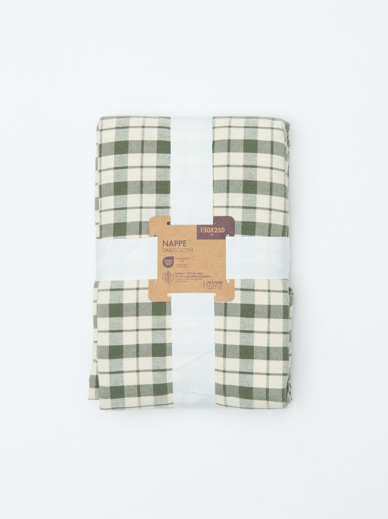Tafelkleed met ruitjesprint (150x250 cm) - Kiabi Home Kaki - Kiabi