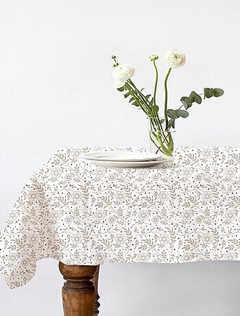 Tafelkleed vierkant Future Home VERONE – Bloemenprint waterafstotend katoen 140 x 140 cm