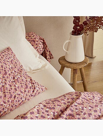 Taie de traversin en coton motif floral