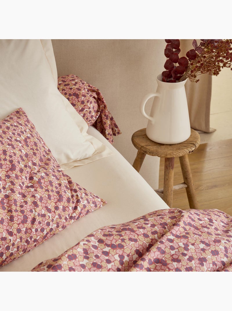 Taie de traversin en coton motif floral Violet prune - Kiabi