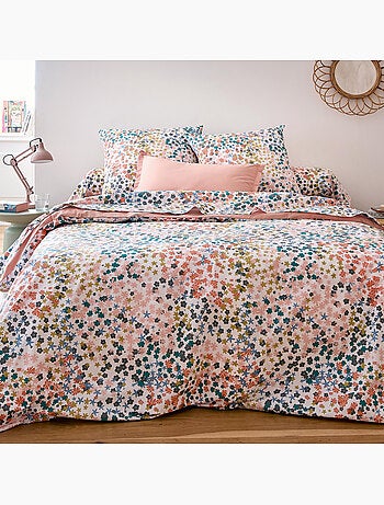 Taie de traversin percale de coton 80 fils motif floral