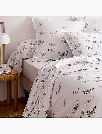 Taie de traversin percale de coton 80 fils motif papillons