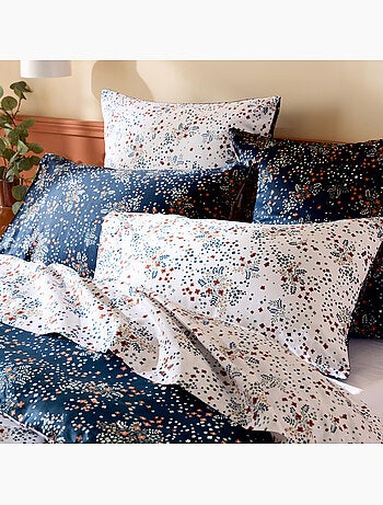 Taie de traversin satin de coton 110 fils motif floral