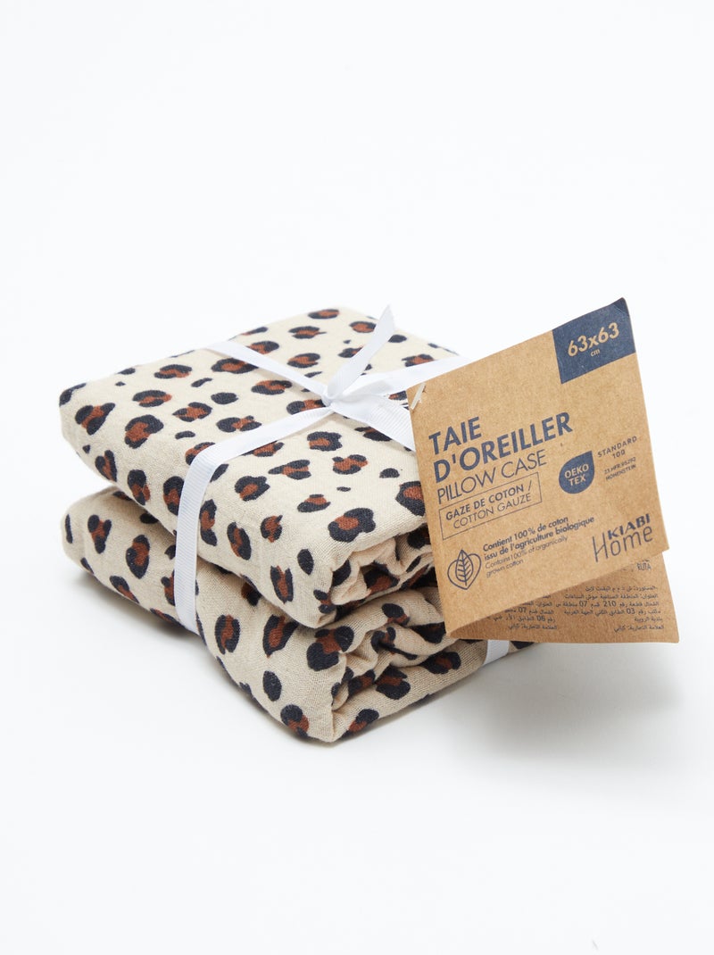 Taie d'oreiller 63 x 63 cm Beige - Kiabi