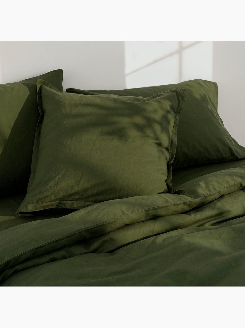 Taie d'oreiller Basic "Happyfriday" Vert olive - Kiabi
