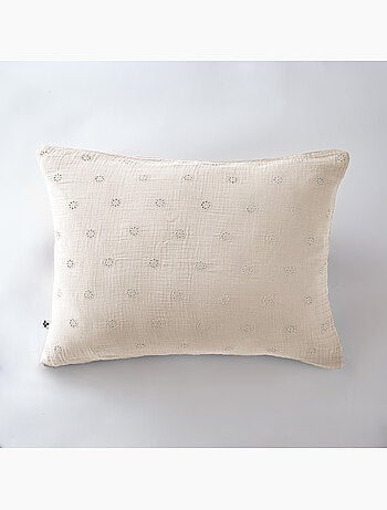 Taie d’oreiller brodée – gaze de coton – gaïa boho