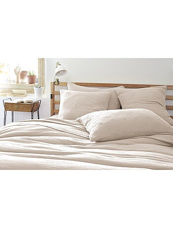Taie d’oreiller brodée – gaze de coton – gaïa boho