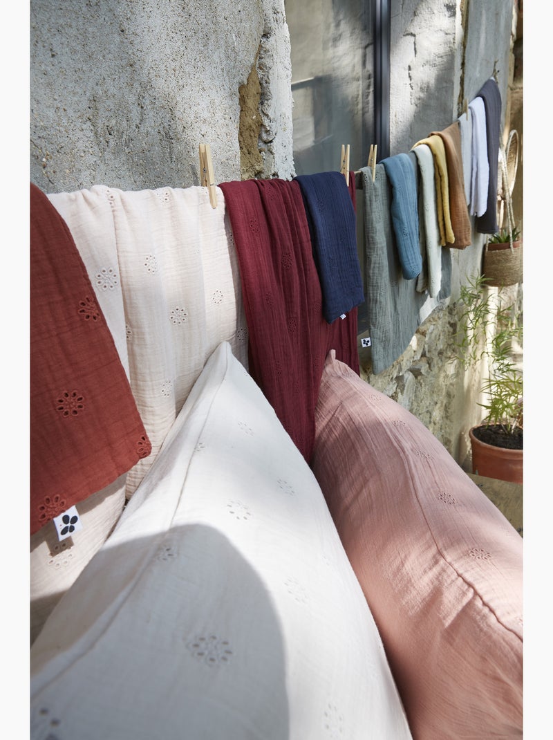 Taie d’oreiller brodée – gaze de coton – gaïa boho Beige Pampa - Kiabi