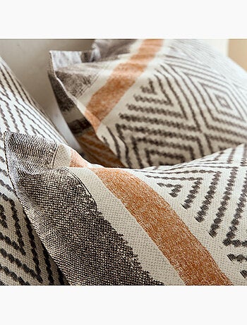 Taie d’oreiller coton 57 fils motif géométrique
