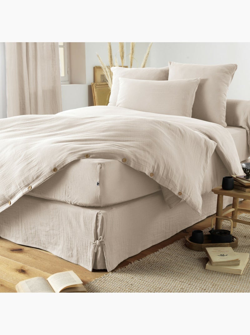 Taie d’oreiller – double gaze de coton – gaïa minuit Beige Pampa - Kiabi