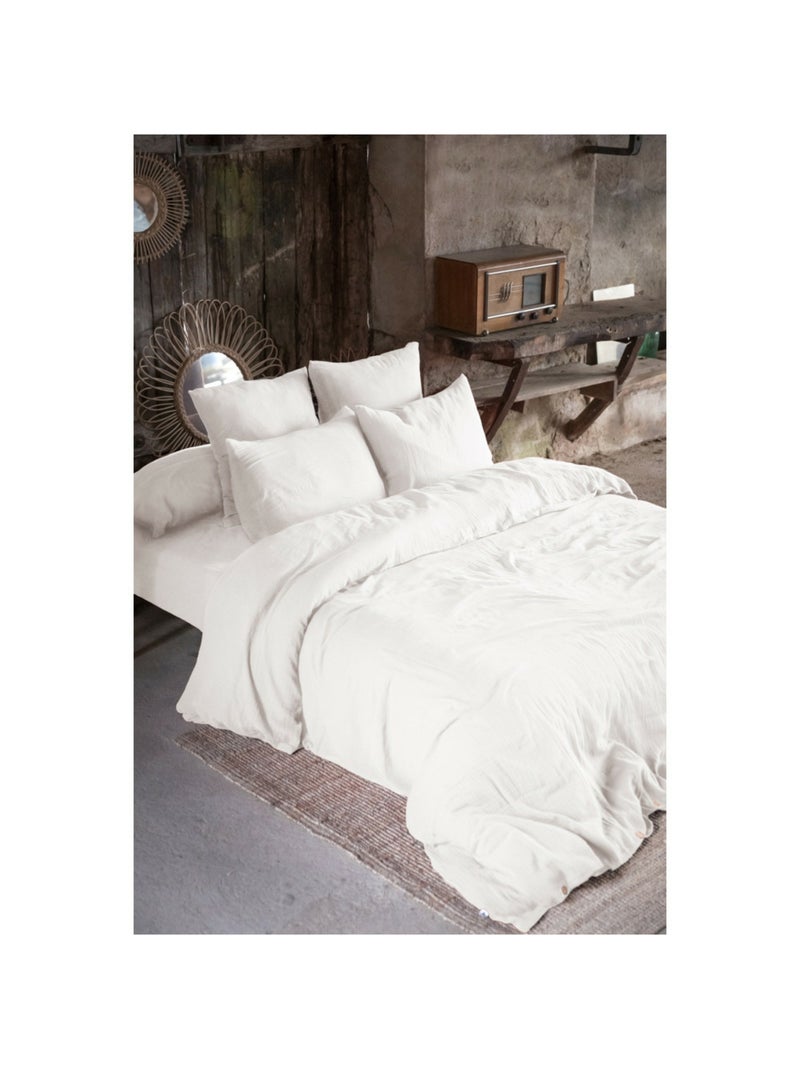 Taie d’oreiller – double gaze de coton – gaïa minuit Blanc - Kiabi