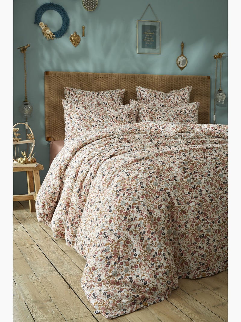 Taie d’oreiller – double gaze de coton imprimée capucine Beige Pampa - Kiabi
