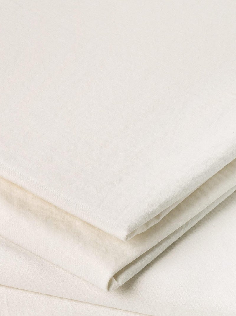 Taie d'oreiller en coton lavé Beige clair - Kiabi