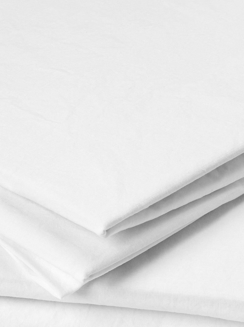Taie d'oreiller en coton lavé Blanc - Kiabi