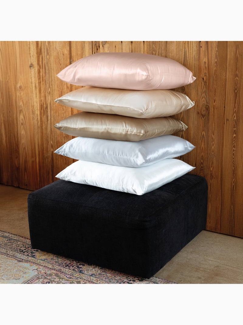 Taie d’oreiller en soie anti frisotti et anti-âge Beige - Kiabi
