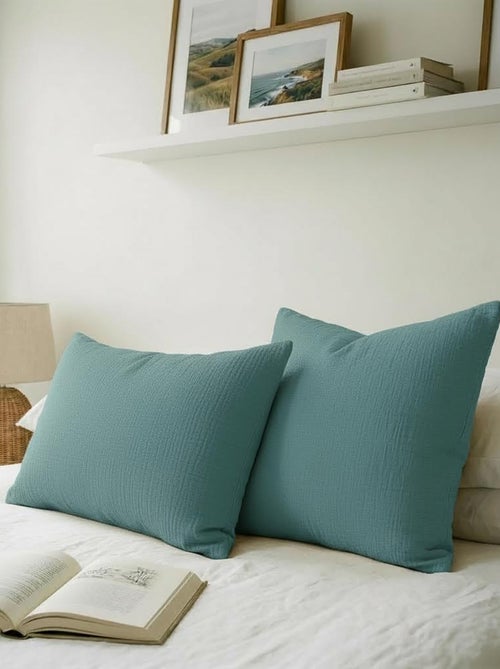 Taie d'oreiller gaze de coton 50 x 70 ou 63 x 63 cm - Kiabi Home - Kiabi