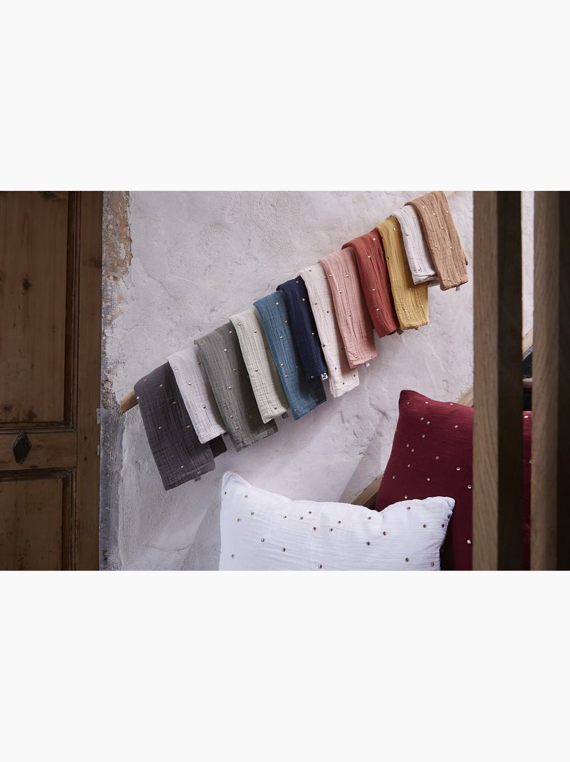 Taie d’oreiller – gaze de coton brodée fil or – gaïa chic Terracotta - Kiabi