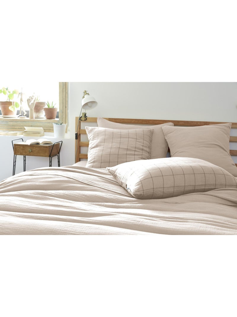 Taie d’oreiller – gaze de coton tissée – gaïa match Beige Pampa - Kiabi