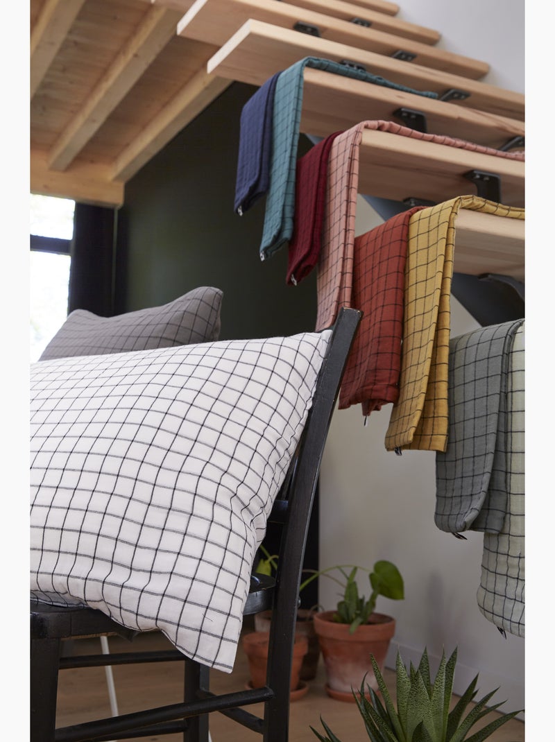 Taie d’oreiller – gaze de coton tissée – petits carreaux - gaïa mix Beige Pampa - Kiabi