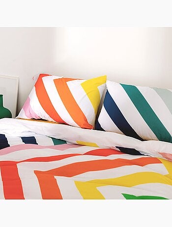 Taie d'oreiller Happy stripes "Happyfriday