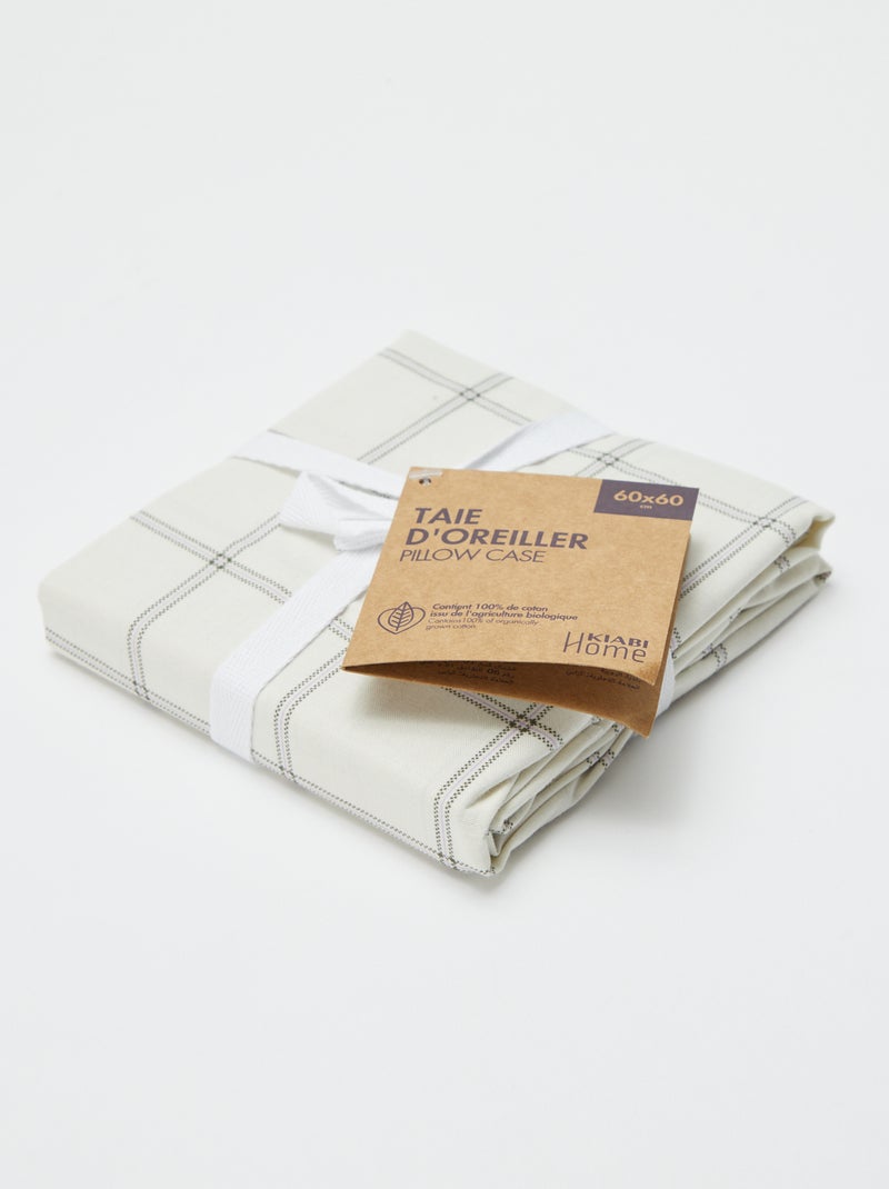 Taie d'oreiller imprimé (60 x 60 cm) - Kiabi Home Ecru - Kiabi