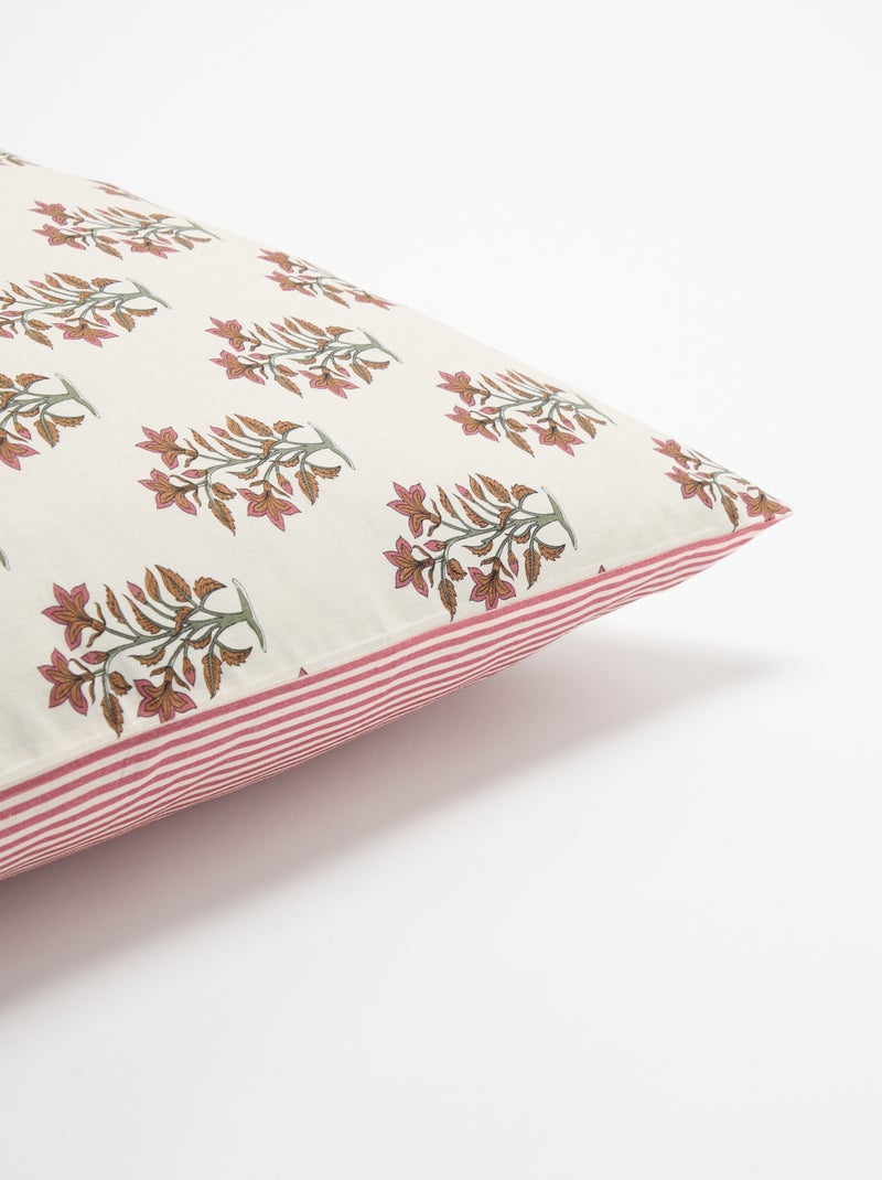 Taie d'oreiller imprimée 50x70 cm en coton Rose - Kiabi
