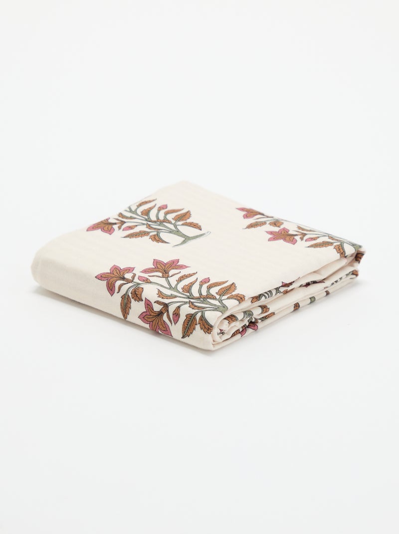 Taie d'oreiller imprimée en coton Rose - Kiabi
