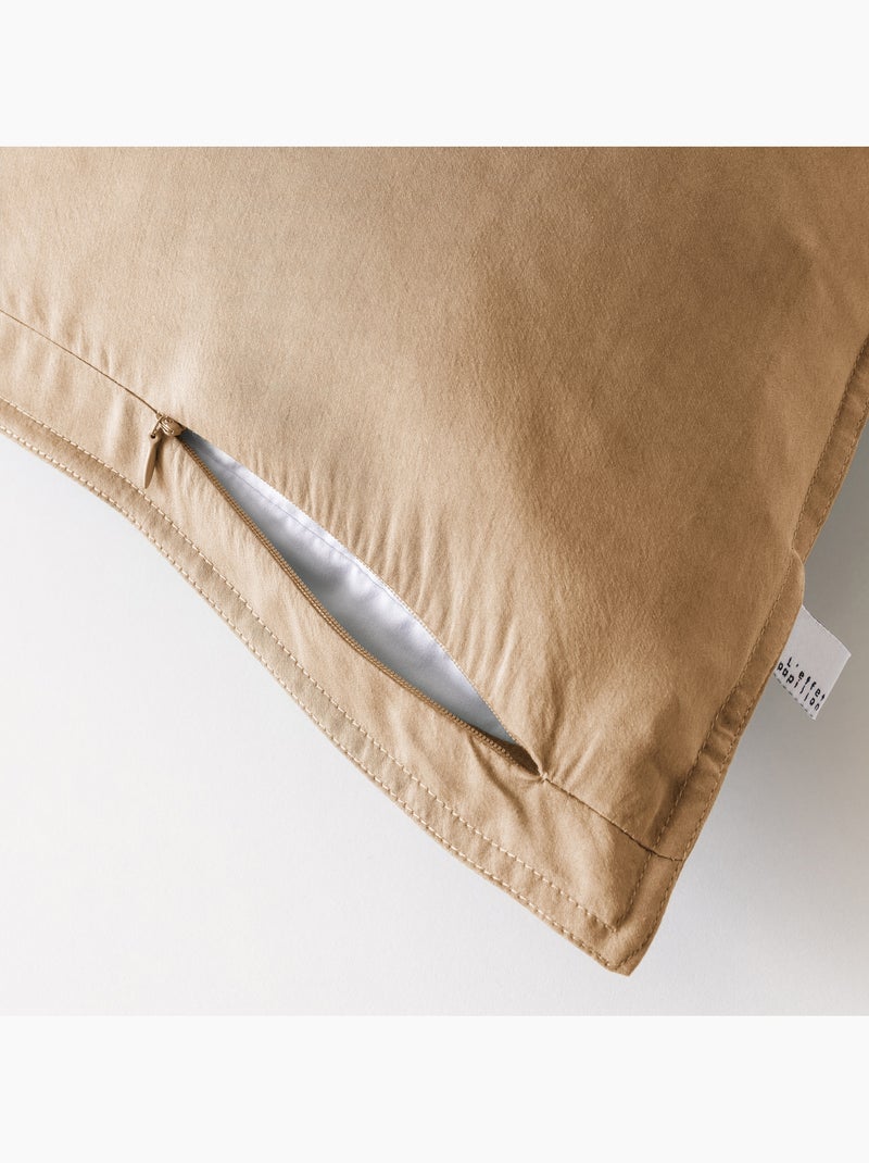 Taie d’oreiller — lyocell uni lysandre — 120 fils - satinée Camel - Kiabi