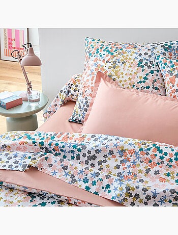 Taie d’oreiller percale de coton 80 fils motif floral
