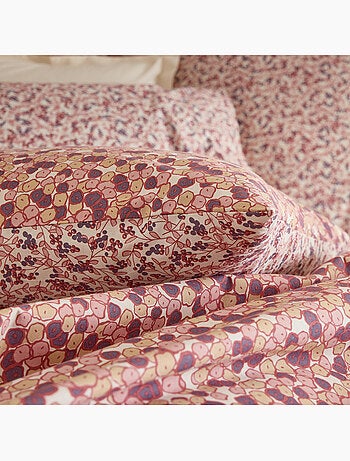 Taie d'oreiller réversible en coton motif floral