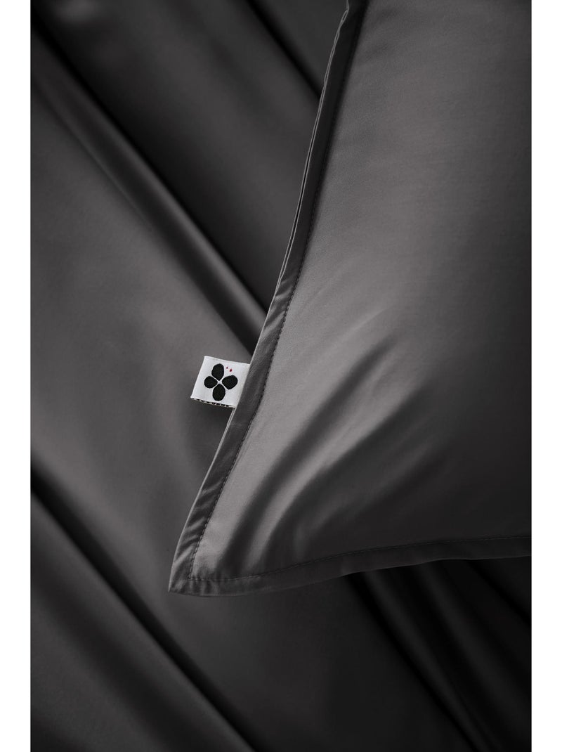 Taie d’oreiller – satin de bambou – ultra douce - salomé Gris Granit - Kiabi