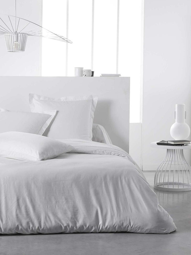Taie d'oreiller uni en percale de coton Blanc - Kiabi