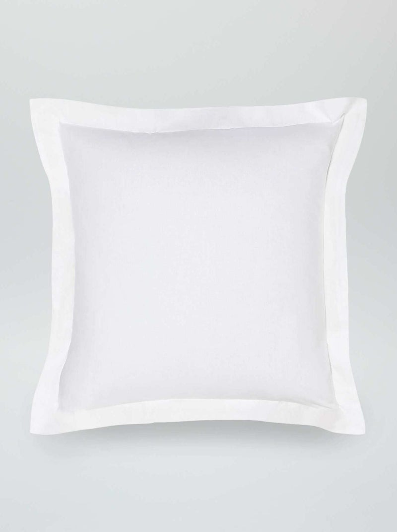 Taie d'oreiller uni en percale de coton Blanc - Kiabi
