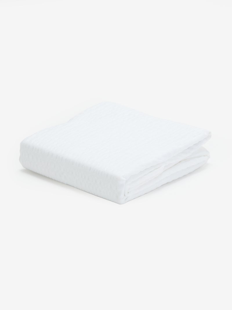 Taie d'oreiller unie - 50 x 70 cm en seersucker Blanc - Kiabi
