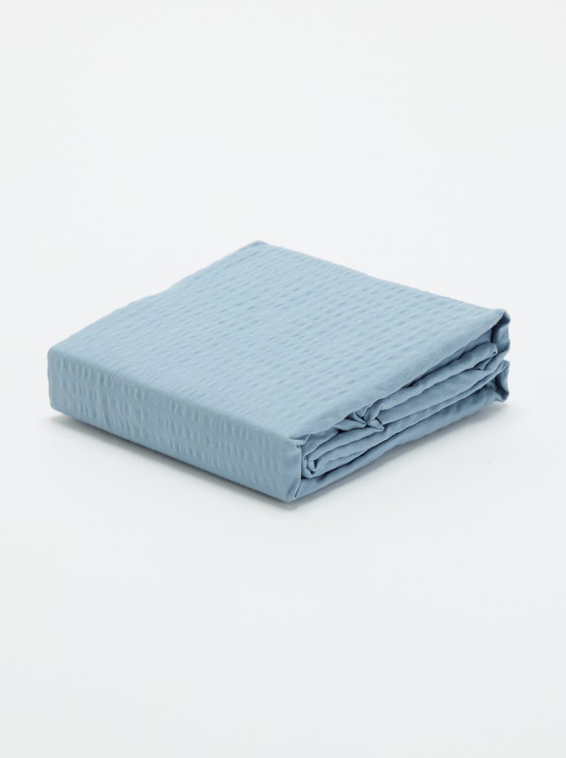 Taie d'oreiller unie - 63 x 63 cm en seersucker Bleu - Kiabi