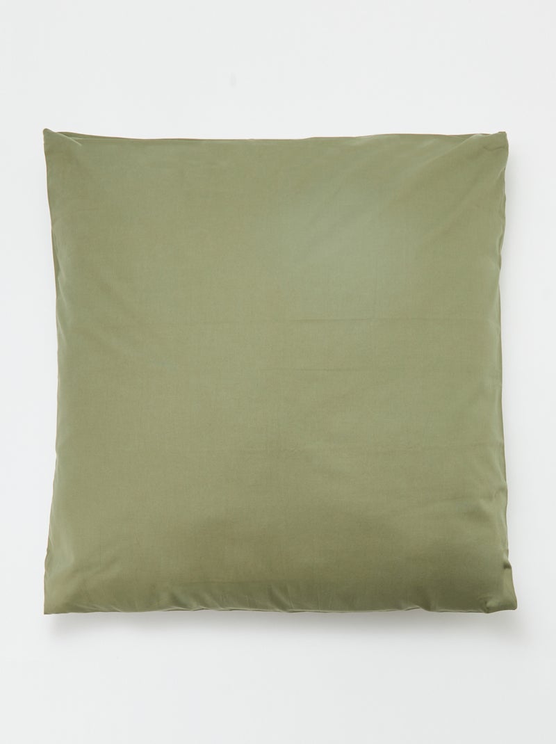Taie d'oreiller unie 63 x 63 cm en coton Vert - Kiabi