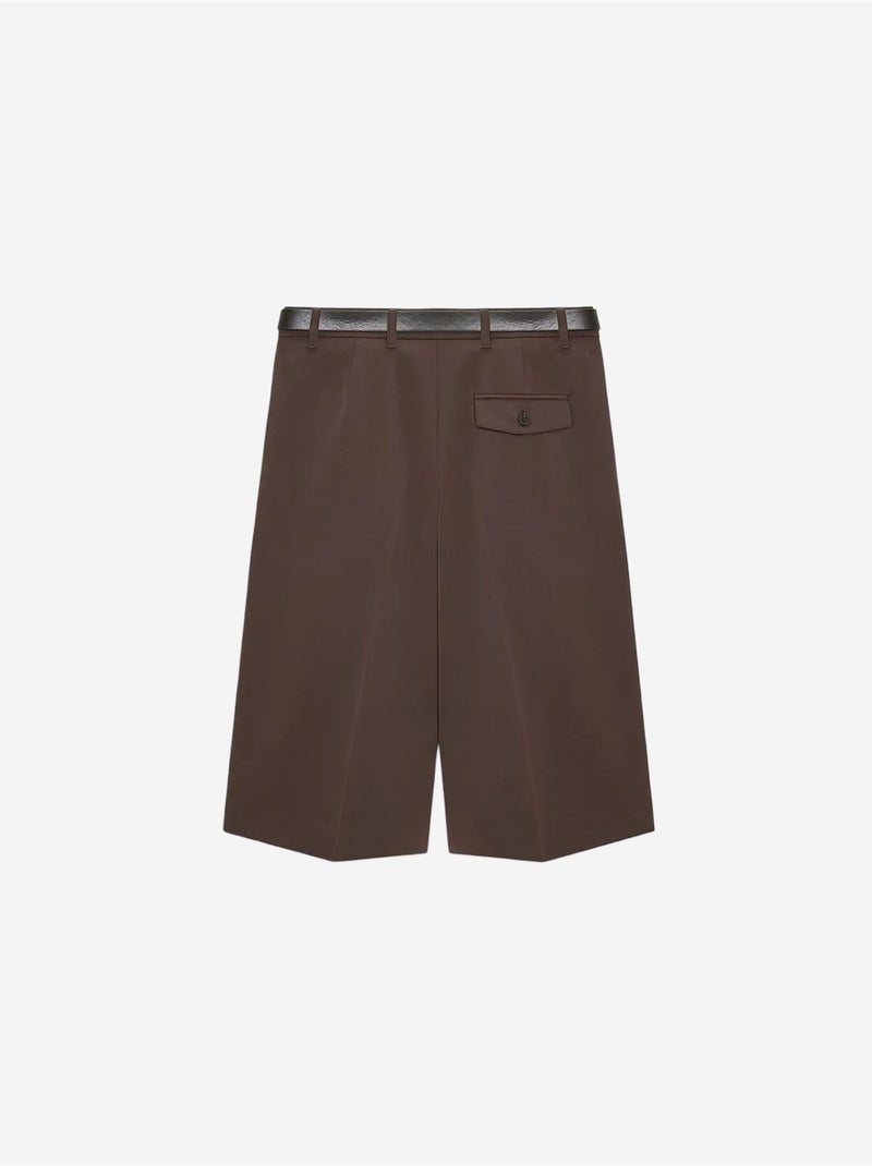 Tailored short met hoge taille en wijde pijp dilvin Bruin - Kiabi