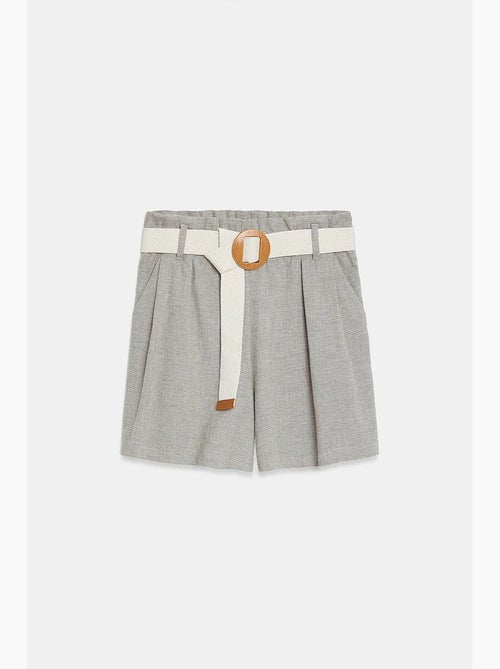 Tailored short met hoge taille en wijde pijp dilvin - Kiabi