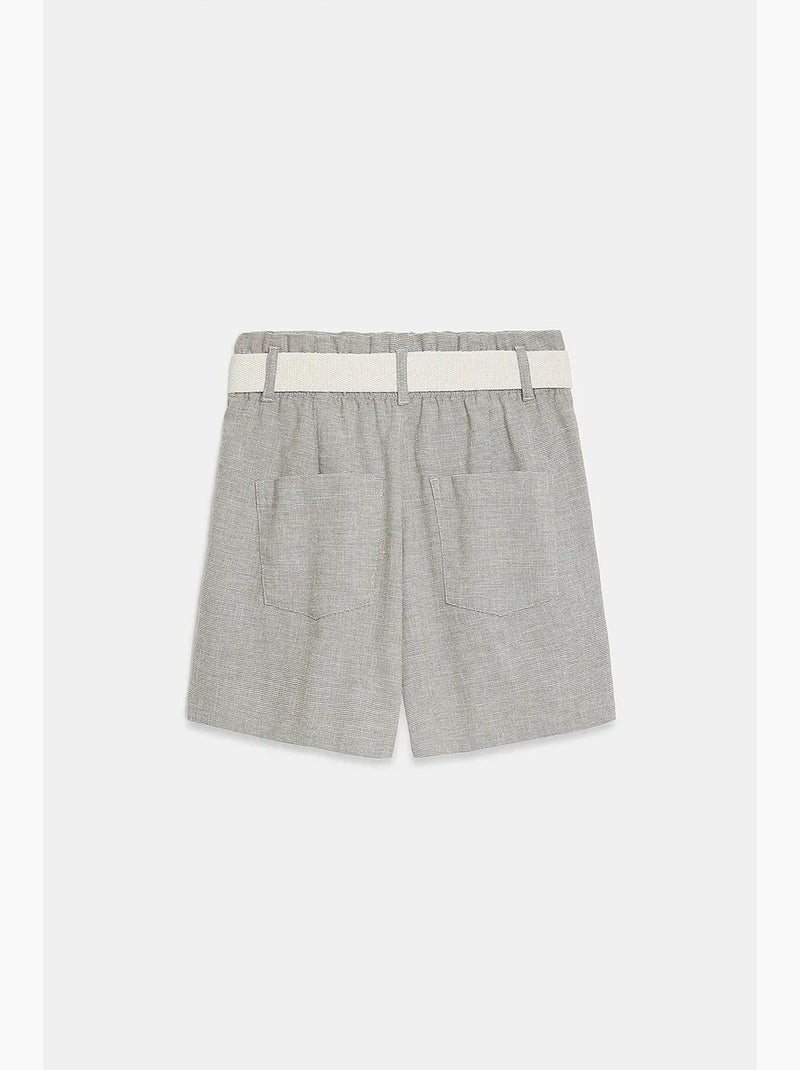 Tailored short met hoge taille en wijde pijp dilvin Lichtgrijs - Kiabi