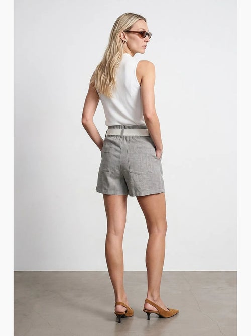 Tailored short met hoge taille en wijde pijp dilvin - Kiabi