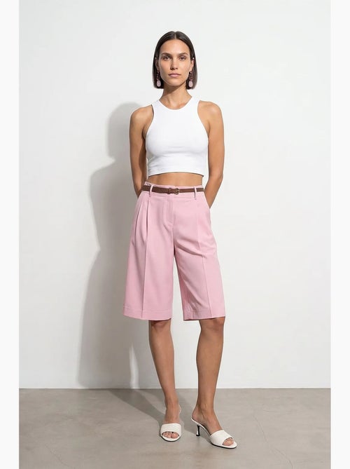 Tailored short met hoge taille en wijde pijp dilvin - Kiabi