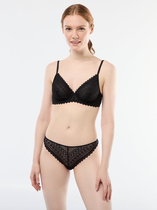 Tanga en dentelle - Kiabi